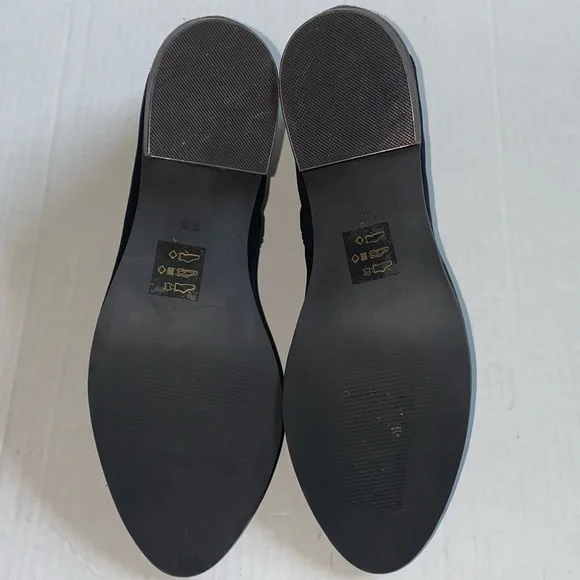 Steve Madden Kyle Nubuck Stacked Heel Black Ankle Boots NWOT - Picture 8 of 11